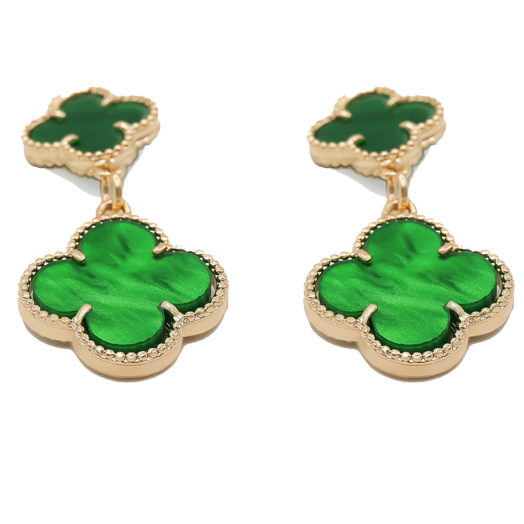 Double Luck Clover | Emerald Wish & Gold