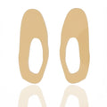  Acrylic drop earrings in soft butter cream. Lightweight, hypoallergenic, and handmade — sculptural design with fluid minimal lines