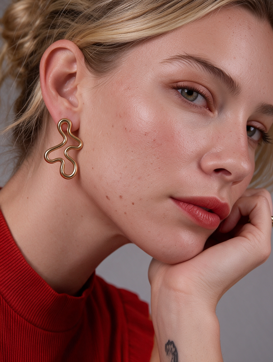 Lineflow Earrings | Gold